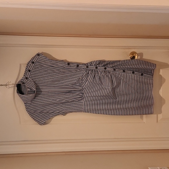 Veronica Beard Arabel Asymmetrical Striped Dress - Sz 12 - Picture 2 of 8